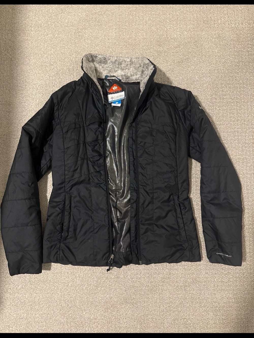 Columbia Women’s Black Puffer Jacket with Heathered Collar